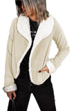 Women's Lapel Collar Fleece Open Front Coat
