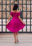 Womens Off the Shoulder Skater Dress