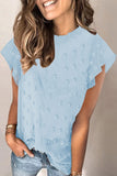 Womens Ruffled Sleeve Swiss Dot T-shirts