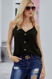 Spaghetti Strap Buttoned Tank Top