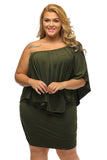 Robe Mini Poncho Noire Superposée à Plusieurs Pansements