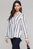 Black And White Striped Blouse For Women