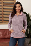 Womens Quarter Zip Sweatshirts Long Sleeves Half Zip Pullover