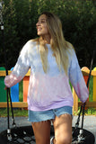 Women Color Block Casual Tops Tie Dye Pullover Sweatshirt