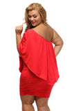 Women's Sexy Off Shoulder Ruffles Layered Dress Poncho Mini Dress