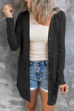 Women's Long Sleeve Cable Knit Cardigan Sweater Solid Color Outerwear