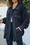 Womens Long Sleeve Buttoned Shirt Jacket