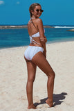 Women Two Piece Halter Bikini Set Vertical Striped Bathing Suit