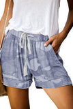 Print Drawstring Casual Shorts with Pocket