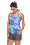 Blouson Tankini with Swim Bottom Bathing Suits Two Piece Swimsuits for Women