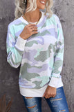 Khaki Green Digital Camo Print Sweatshirt