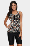 Womens Racerback Ombre Color Block Print Tankini Swimsuits