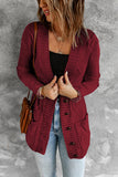 Women's V Neck Long Sleeve Cardigan Sweater Button Down Knit Outwear with Pocket