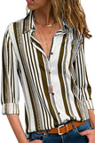 Womens Multicolor Striped Long Sleeve Shirt