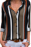 Womens Multicolor Striped Long Sleeve Shirt
