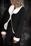 Women's Lapel Collar Fleece Open Front Coat
