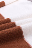 Women's Open Front Long Cardigan Colorblock Knit Sweater with Pockets