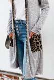 Women's Open Front Printed Cardigans Patchwork Long Striped Sweaters with Pockets