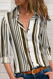 Womens Multicolor Striped Long Sleeve Shirt