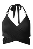 Ensemble de bikini taille haute croisé à col licou