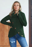 Women's Buttoned Wrap Sweater Turtleneck Sweater Jumper