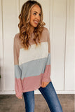 Multicolor Color Block Knitted Long Sleeve Top