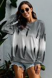 Femmes Color Block Casual Tops Tie Dye Pull Sweat