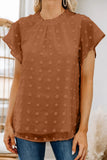 Womens Ruffled Sleeve Swiss Dot T-shirts