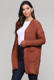 Women's Fuzzy Popcorn Oversized Sweater Coat Dusty Pebble Open Front Cardigan