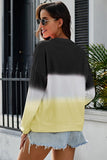 Femmes Color Block Casual Tops Tie Dye Pull Sweat