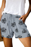 Print Drawstring Casual Shorts with Pocket