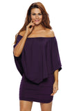 Women's Sexy Off Shoulder Ruffles Layered Dress Poncho Mini Dress