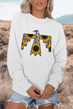 Western Sunflower Bird Graphic Black Sweatshirt