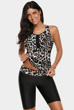 Womens Racerback Ombre Color Block Print Tankini Swimsuits