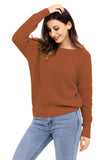 Women's Crew Neck Backless Knitted Pullover Cross Back Sweater