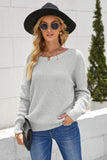 Women's Crew Neck Backless Knitted Pullover Cross Back Sweater