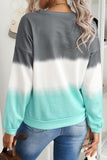 Women Color Block Casual Tops Tie Dye Pullover Sweatshirt