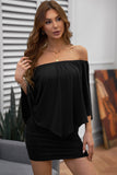 Robe Mini Poncho Noire Superposée à Plusieurs Pansements