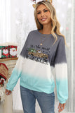 Women Color Block Casual Tops Tie Dye Pullover Sweatshirt