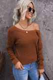 Women's Crew Neck Backless Knitted Pullover Cross Back Sweater