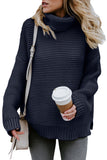 Women's Long Sleeves Turtleneck Sweater Loose Oversized Casual Sweater Pullover Top