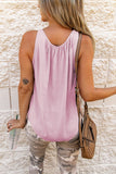 Scoop Neck Sleeveless T Shirt Women Hollow-out Tank Top