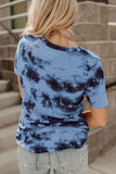 Chemises à col en V pour femmes Tie Dye Tee Tops