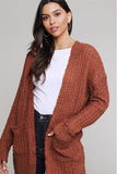 Women's Fuzzy Popcorn Oversized Sweater Coat Dusty Pebble Open Front Cardigan