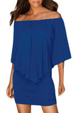 Robe Mini Poncho Noire Superposée à Plusieurs Pansements
