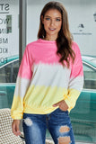 Women Color Block Casual Tops Tie Dye Pullover Sweatshirt