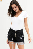 Hot Mama High Rise Distressed Denim Shorts