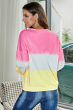 Women Color Block Casual Tops Tie Dye Pullover Sweatshirt