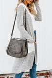 Women's Open Front Printed Cardigans Patchwork Long Striped Sweaters with Pockets