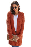 Women's Fuzzy Popcorn Oversized Sweater Coat Dusty Pebble Open Front Cardigan